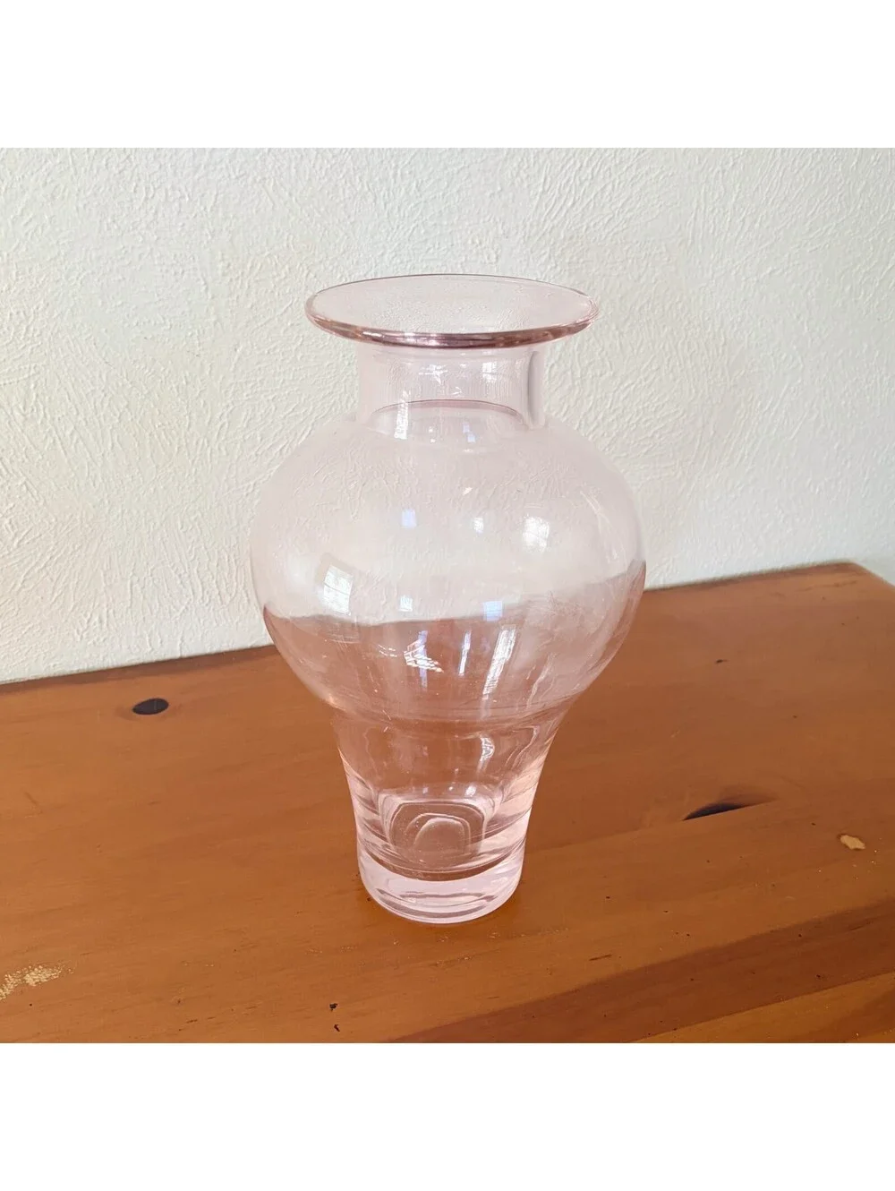 Vintage Glass Vase Light Pink